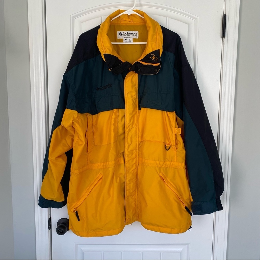 Columbia Men's Vintage Yellow & Blue Williwaw Jacket Size XL